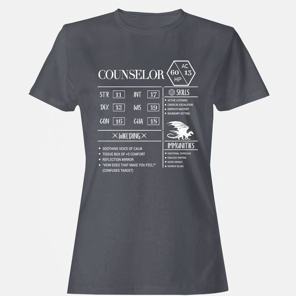 Counselor New Women's T-Shirt - Dark Heather - 5