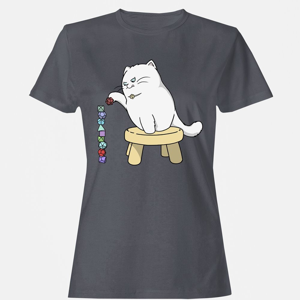Cat Stacking Dice Women's T-Shirt - Dark Heather - 5