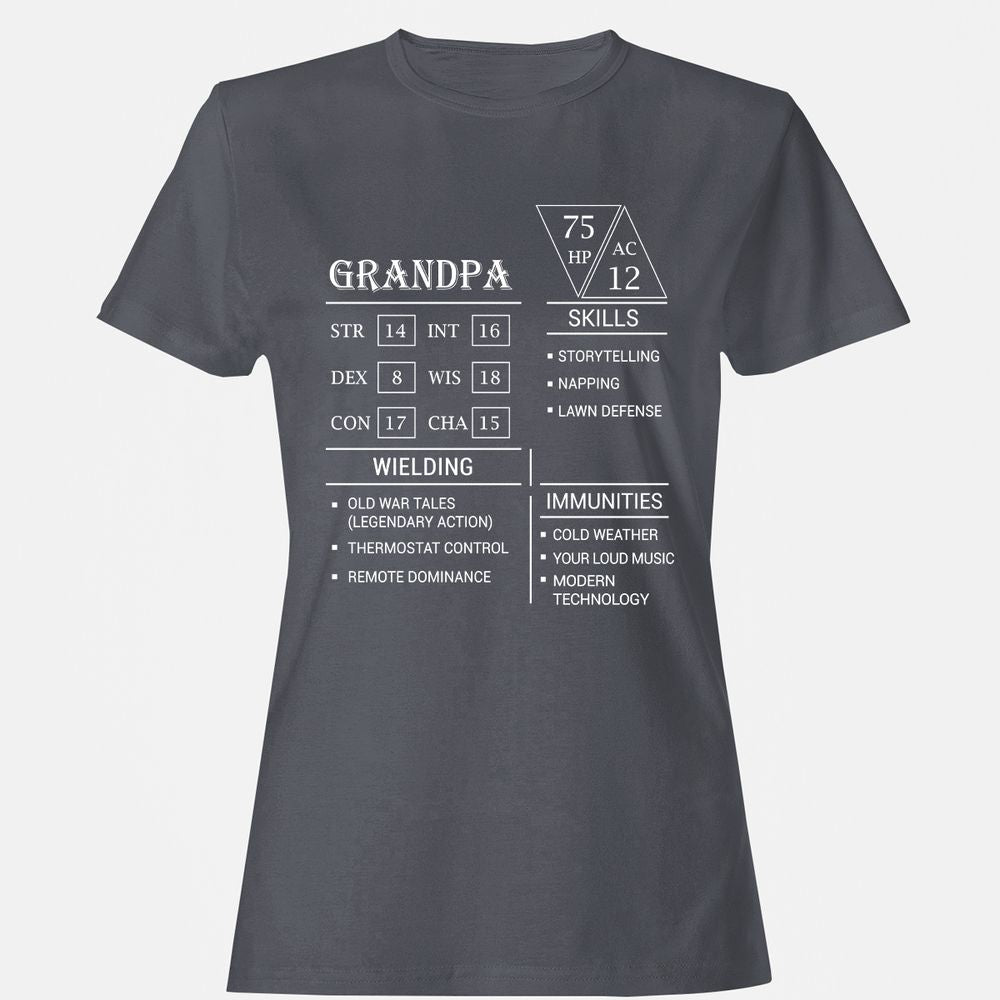 Grandpa Stats Women's T-Shirt - Dark Heather - 5
