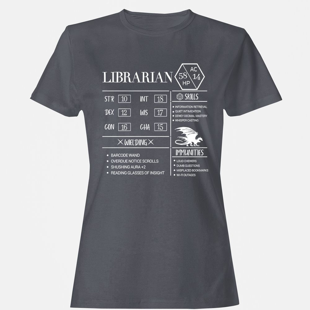 Librarian New Women's T-Shirt - Dark Heather - 5