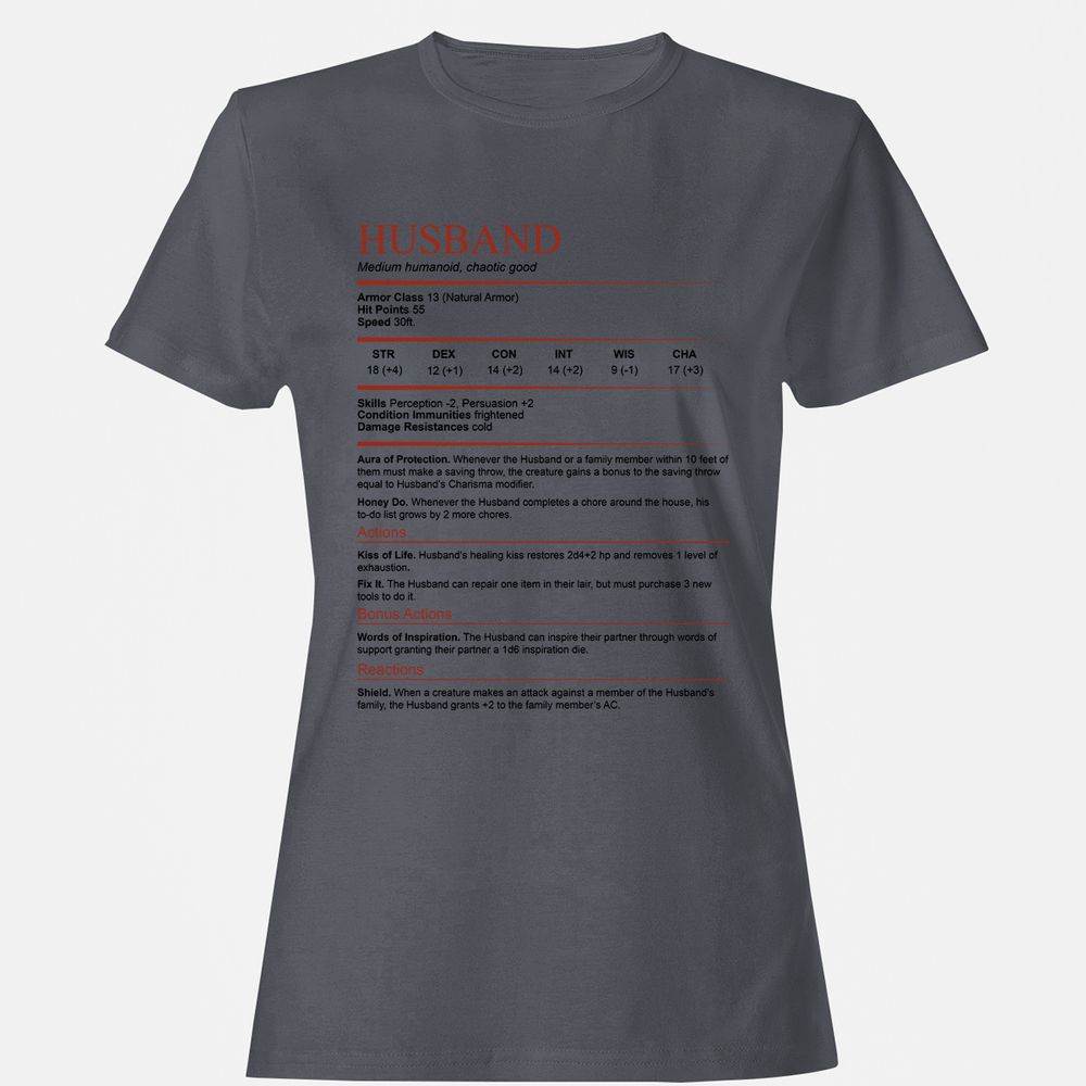Husband White Women's T-Shirt - Dark Heather - 5