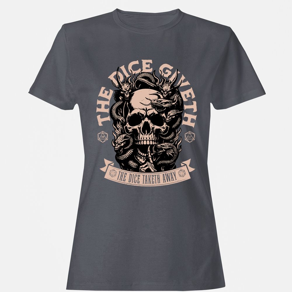 The Dice Giveth The Dice Taketh Away Women's T-Shirt - Dark Heather - 5