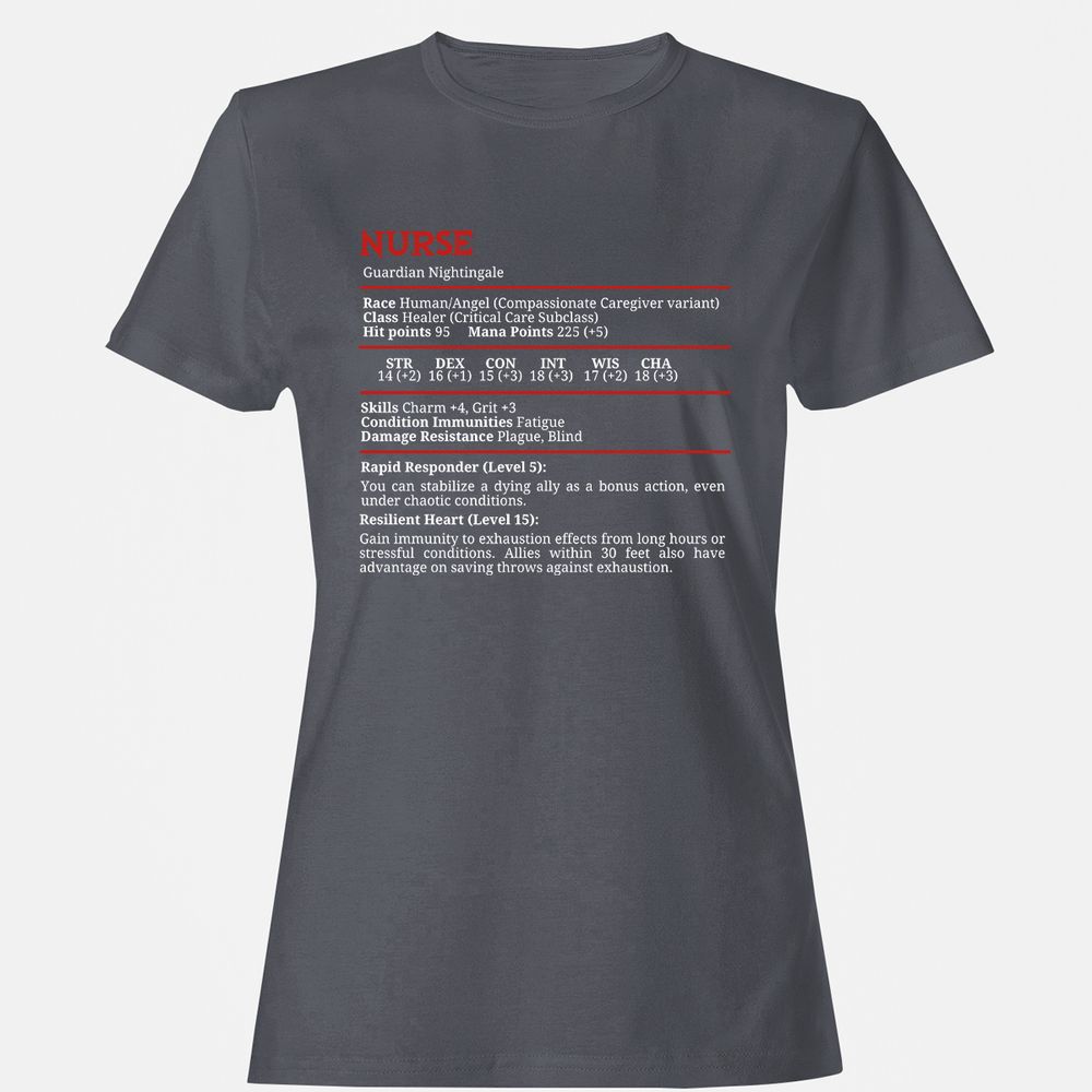 Nurse Stats Women's T-Shirt - Dark Heather - 5