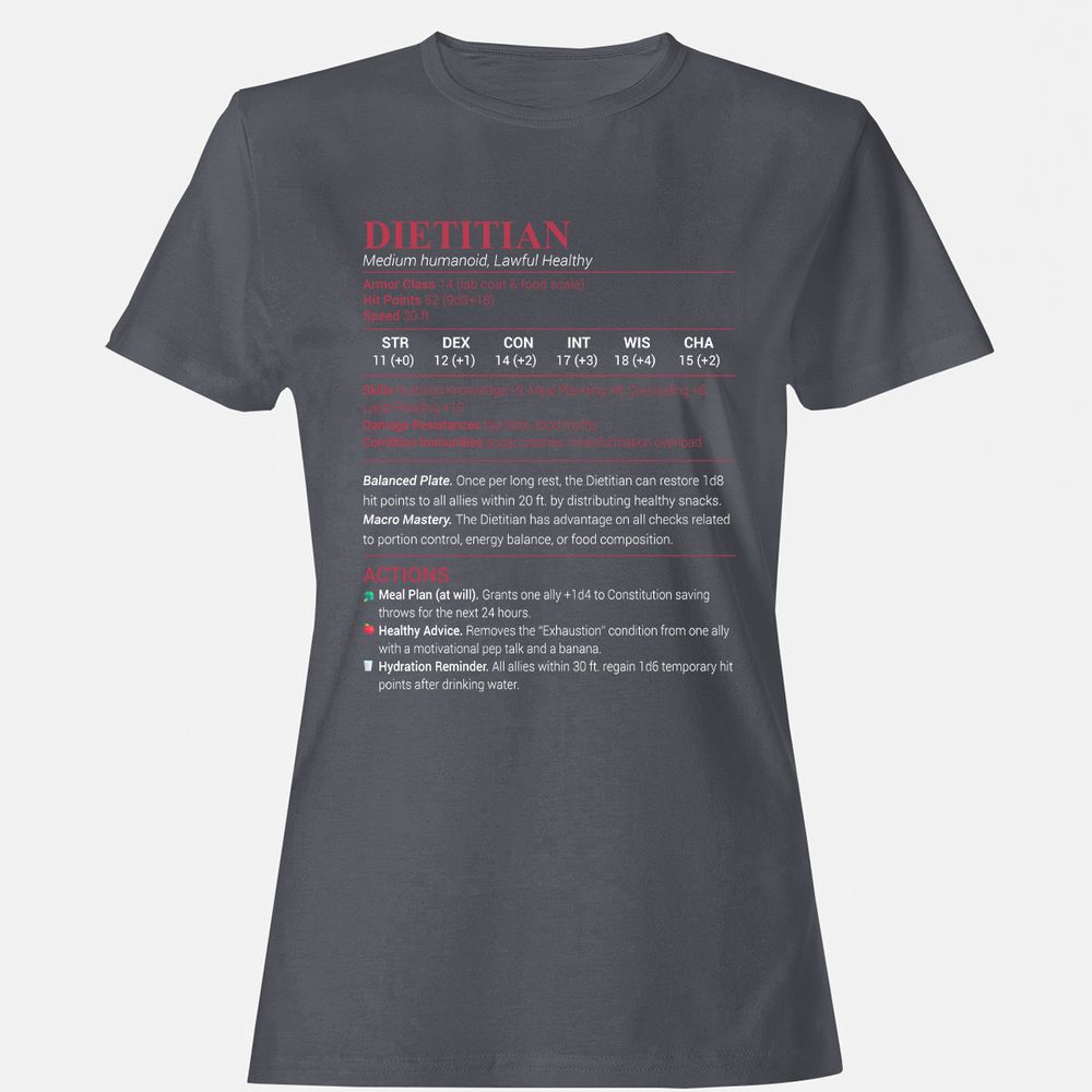 Dietitian Women's T-Shirt - Dark Heather - 5