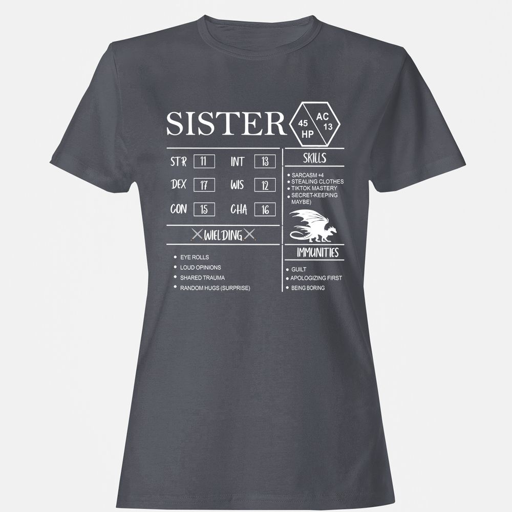 Sister Stats Women's T-Shirt - Dark Heather - 5
