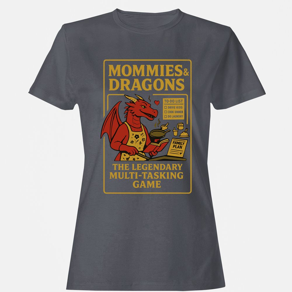 Mommies & Dragons Women's T-Shirt - Dark Heather - 5