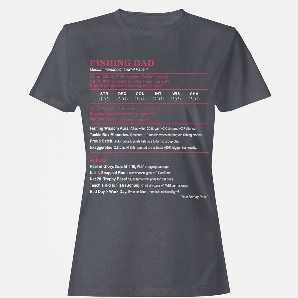 FISHING DAD Women's T-Shirt - Dark Heather - 5