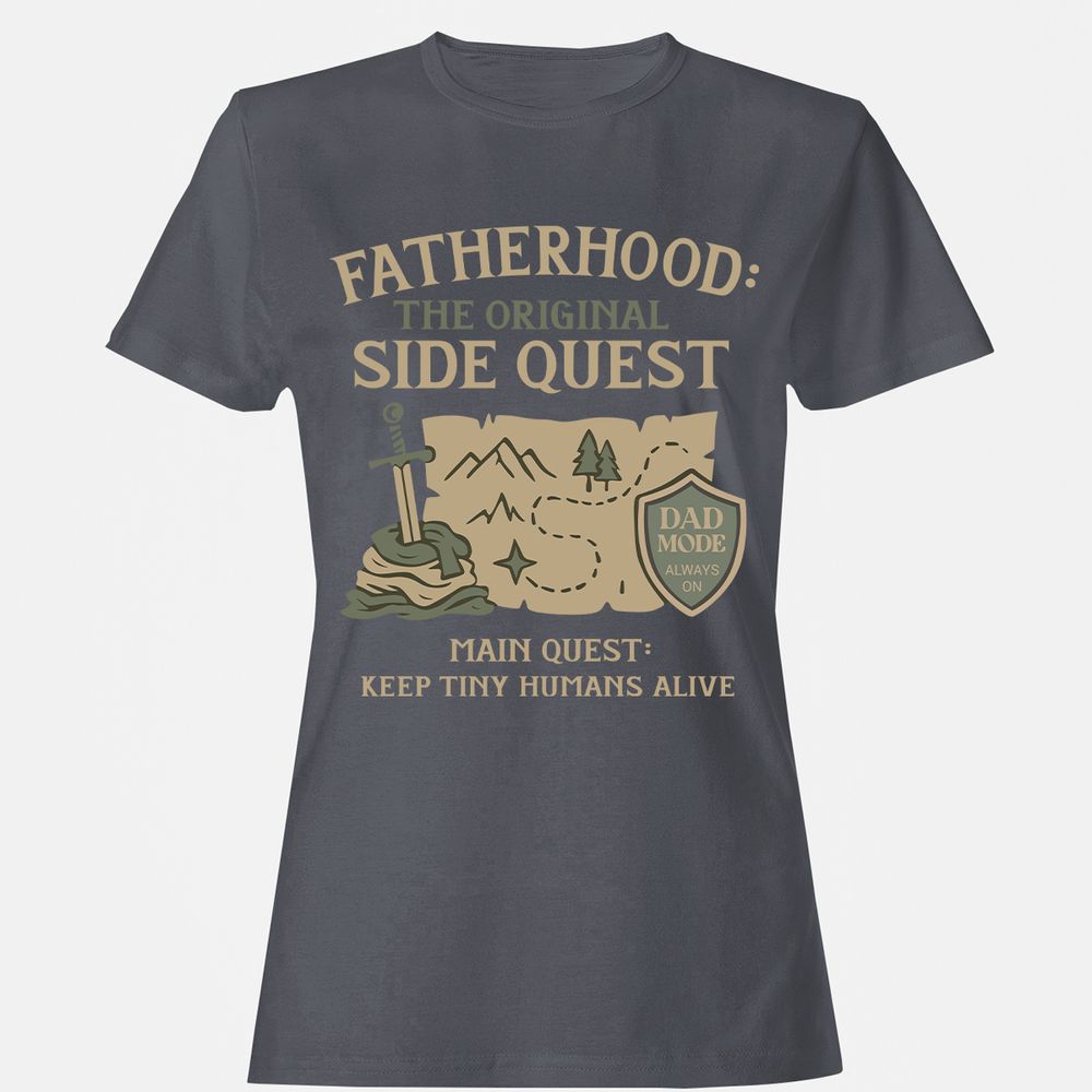 Fatherhood The Original Side Quest Women's T-Shirt - Dark Heather - 5