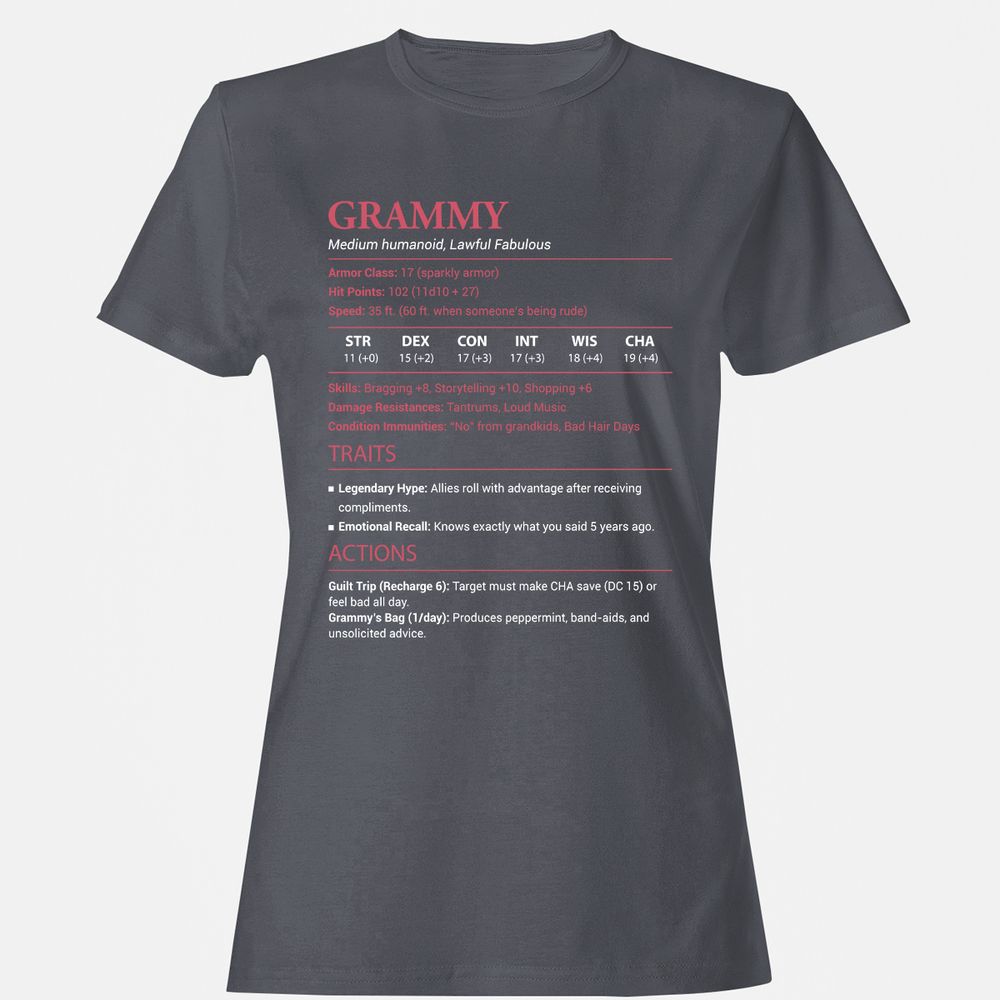 Grammy Stats Women's T-Shirt - Dark Heather - 5