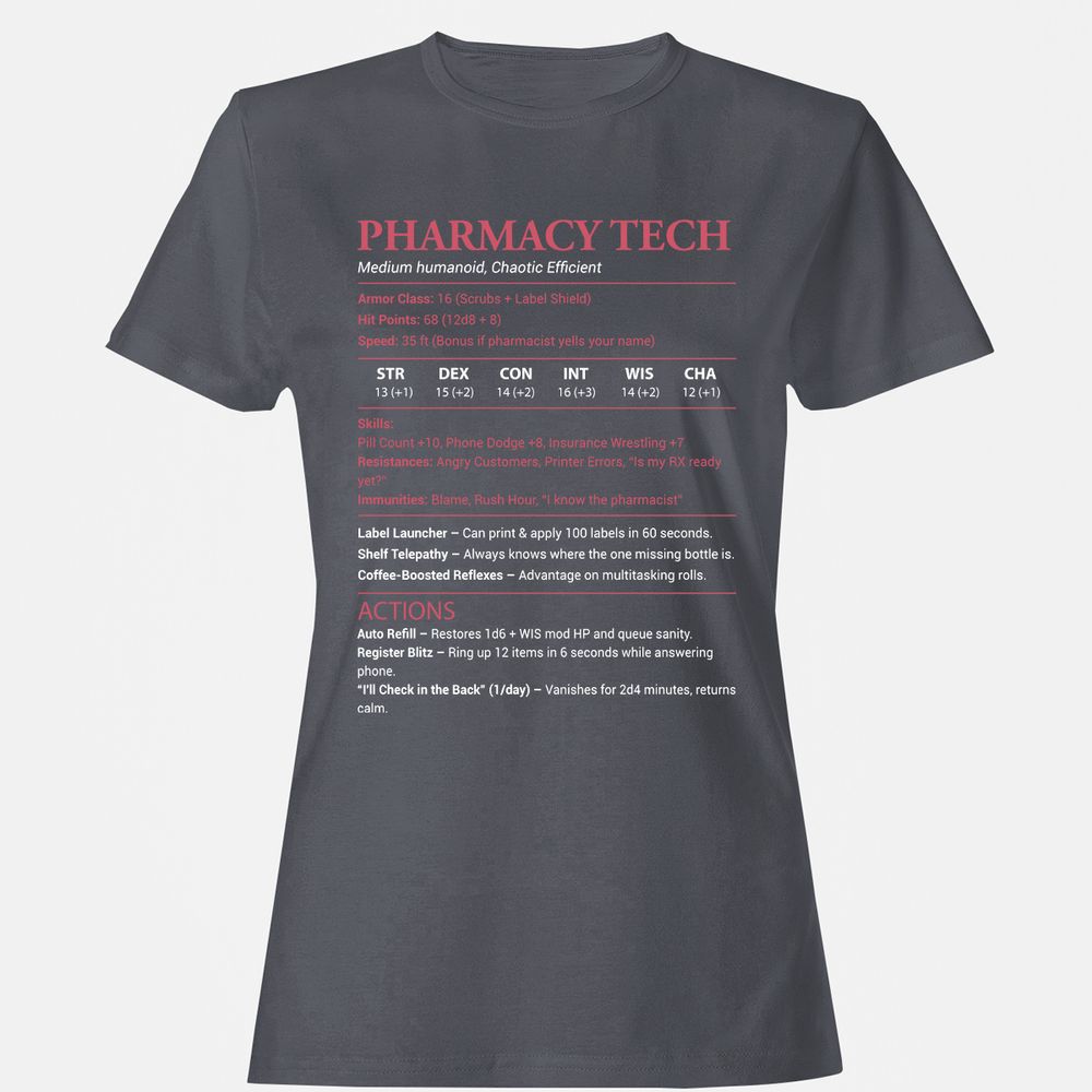 Pharmacy Tech Women's T-Shirt - Dark Heather - 5