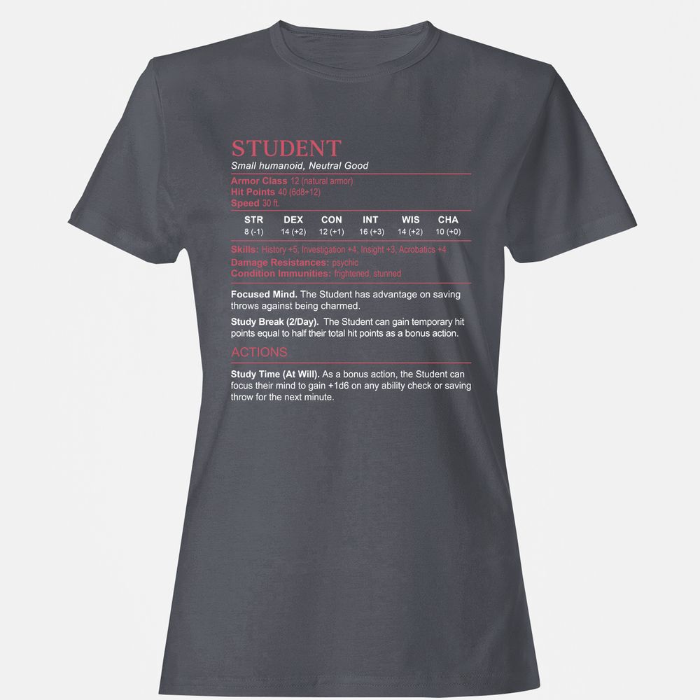 Student Stats Women's T-Shirt - Dark Heather - 5