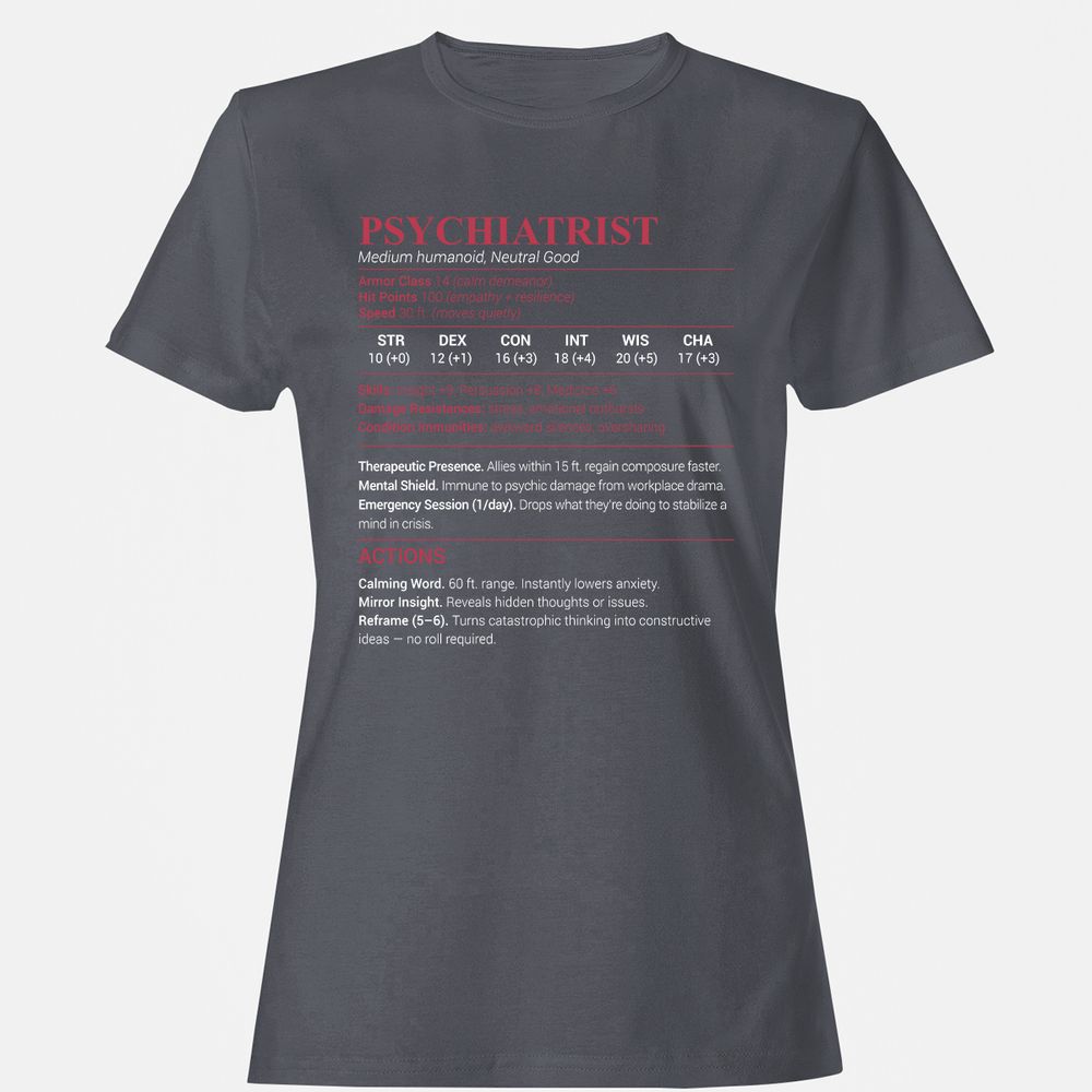 Psychiatrist Stats Women's T-Shirt - Dark Heather - 5
