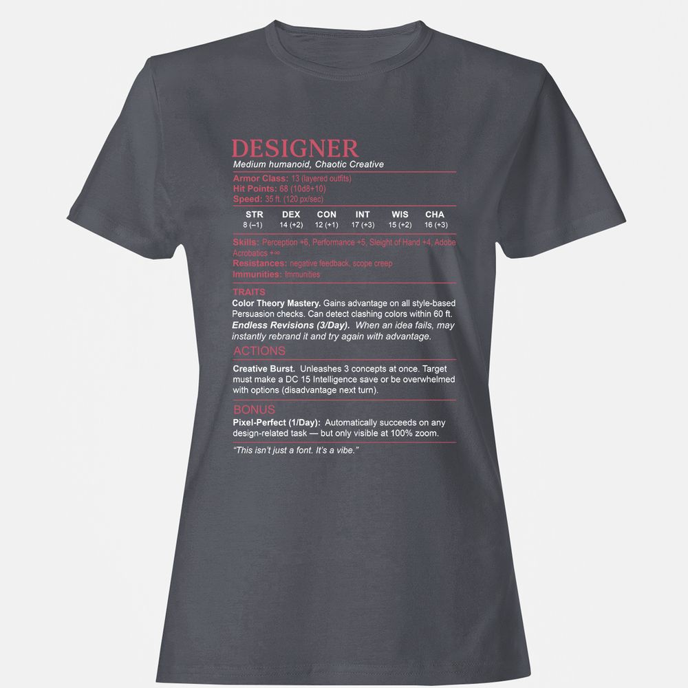 Designer Stats Women's T-Shirt - Dark Heather - 5