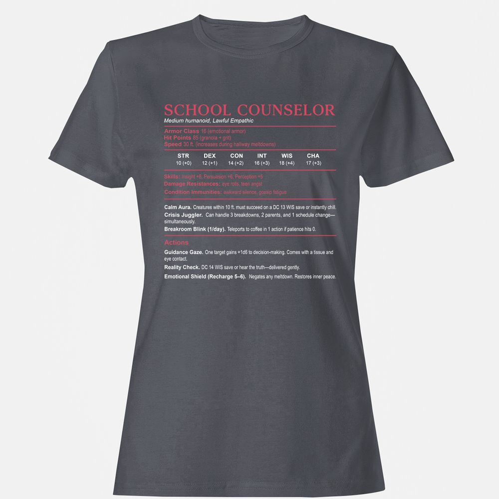 School Counselor Stats Women's T-Shirt - Dark Heather - 5