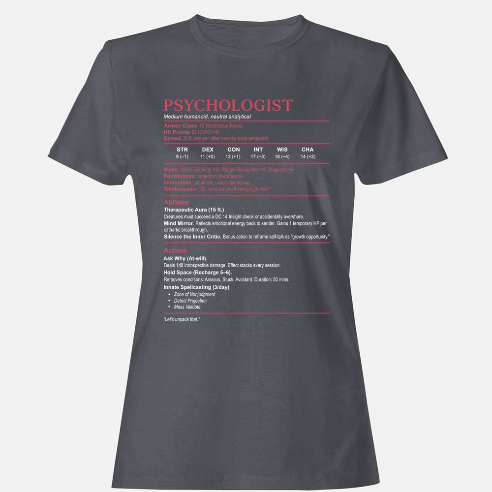 Psychologist Stats Women's T-Shirt - Dark Heather - 5