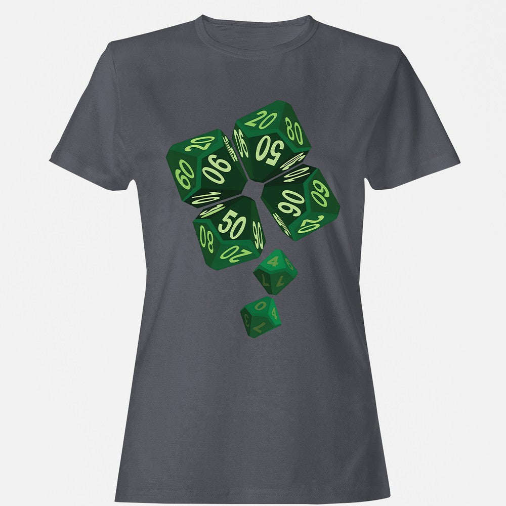 Dice Clover Women's T-Shirt - Dark Heather - 5