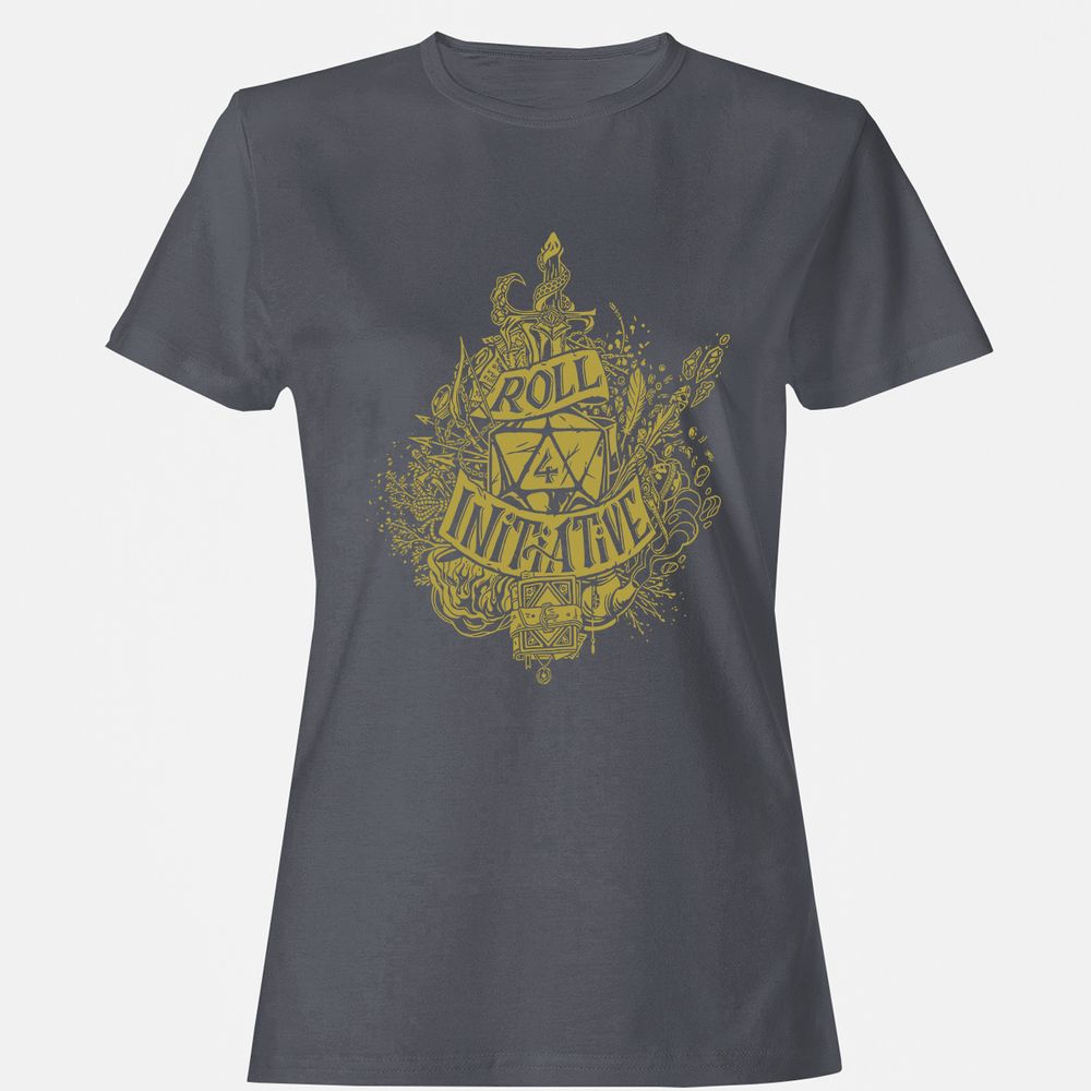 Roll Initiative Women's T-Shirt - Dark Heather - 5