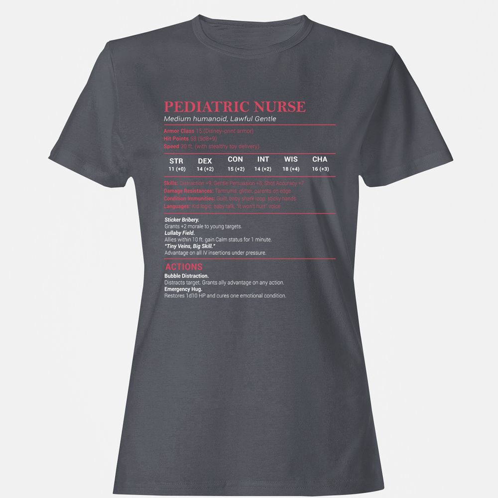 Pediatric Nurse Women's T-Shirt - Dark Heather - 5