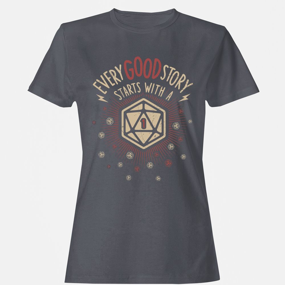 Good Story Starts With A 1 Women's T-Shirt - Dark Heather - 5