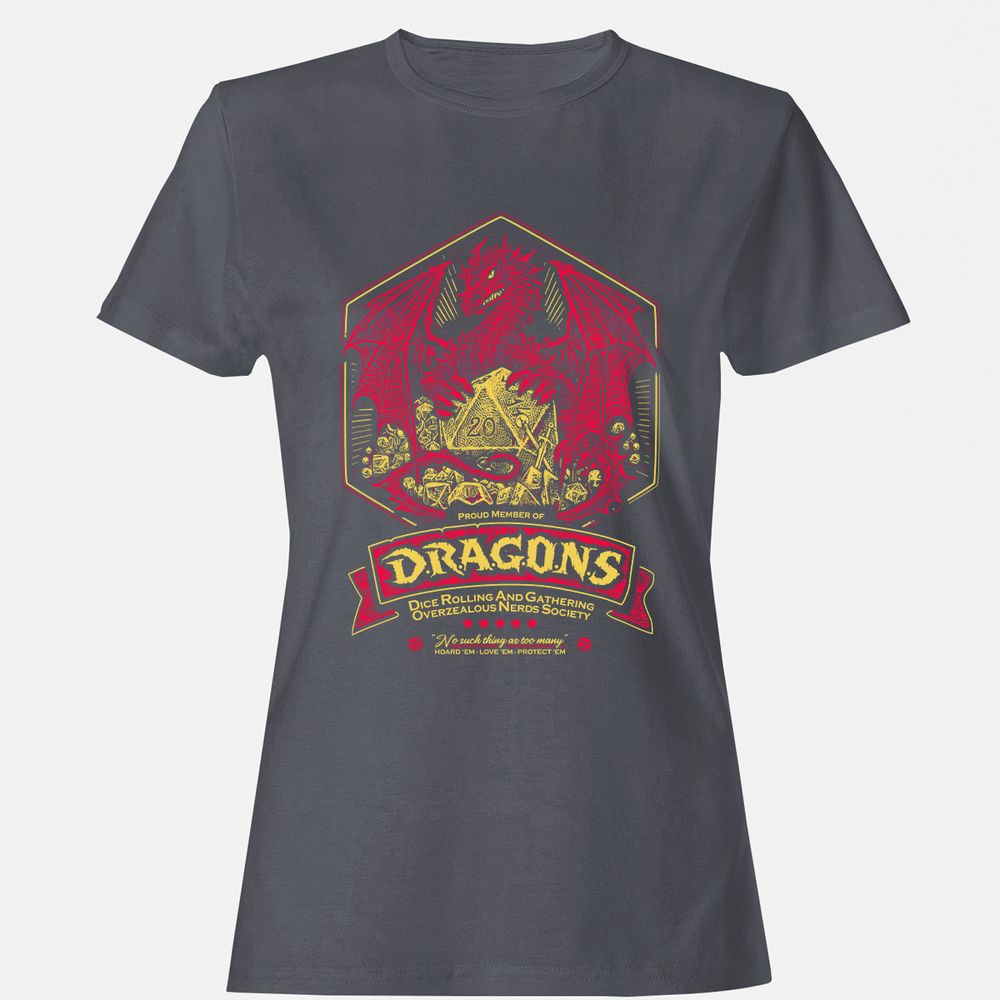 Fantasy Dragon With Dice - Dark Heather - 5