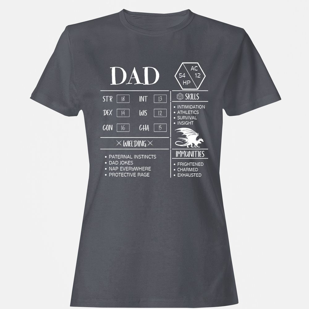 Dad Stats 2 Women's T-Shirt - Dark Heather - 5