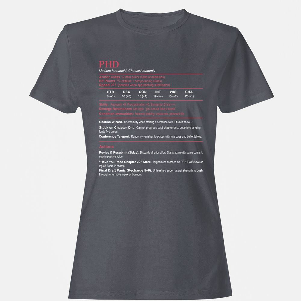 PhD Stats Women's T-Shirt - Dark Heather - 5
