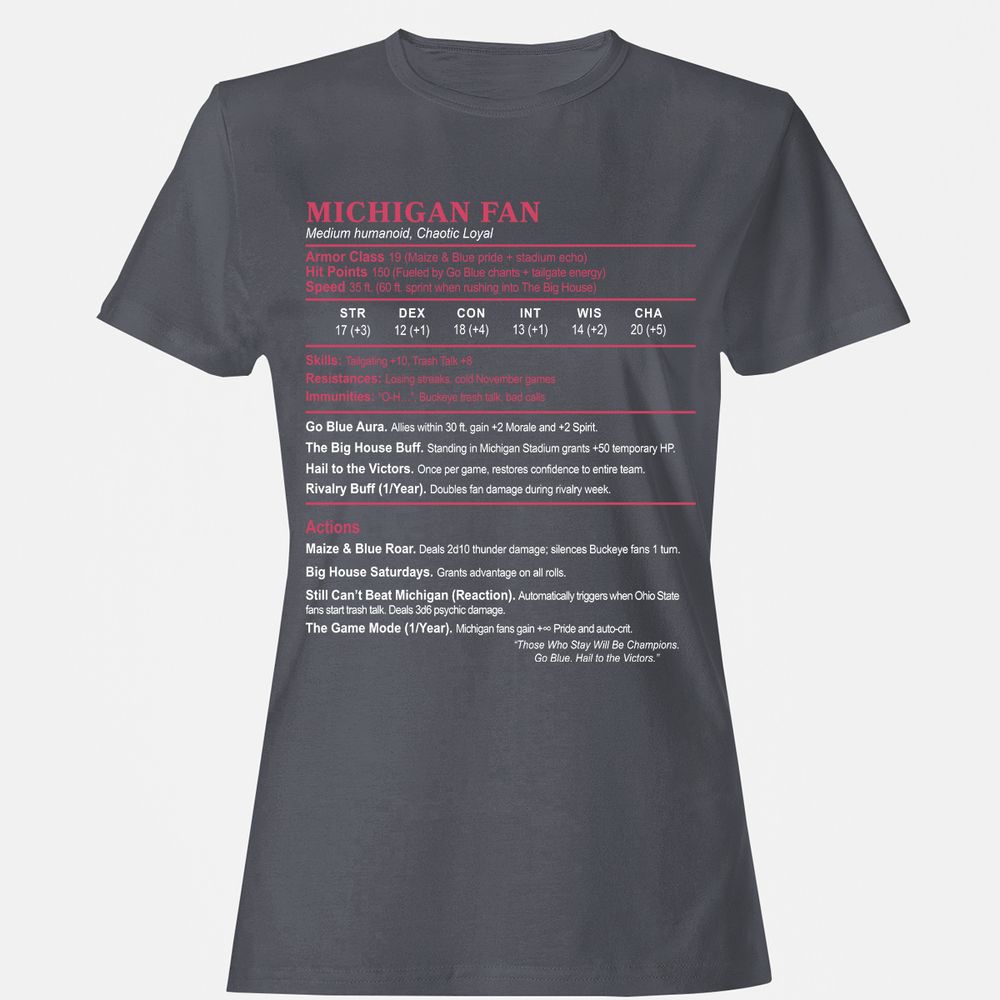 MICHIGAN FAN Women's T-Shirt - Dark Heather - 5