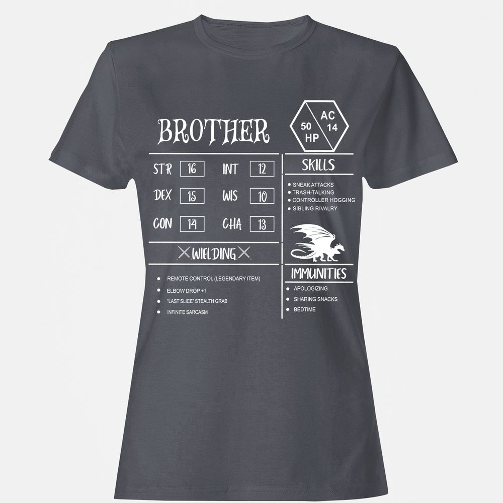 Brother Stats Women's T-Shirt - Dark Heather - 5