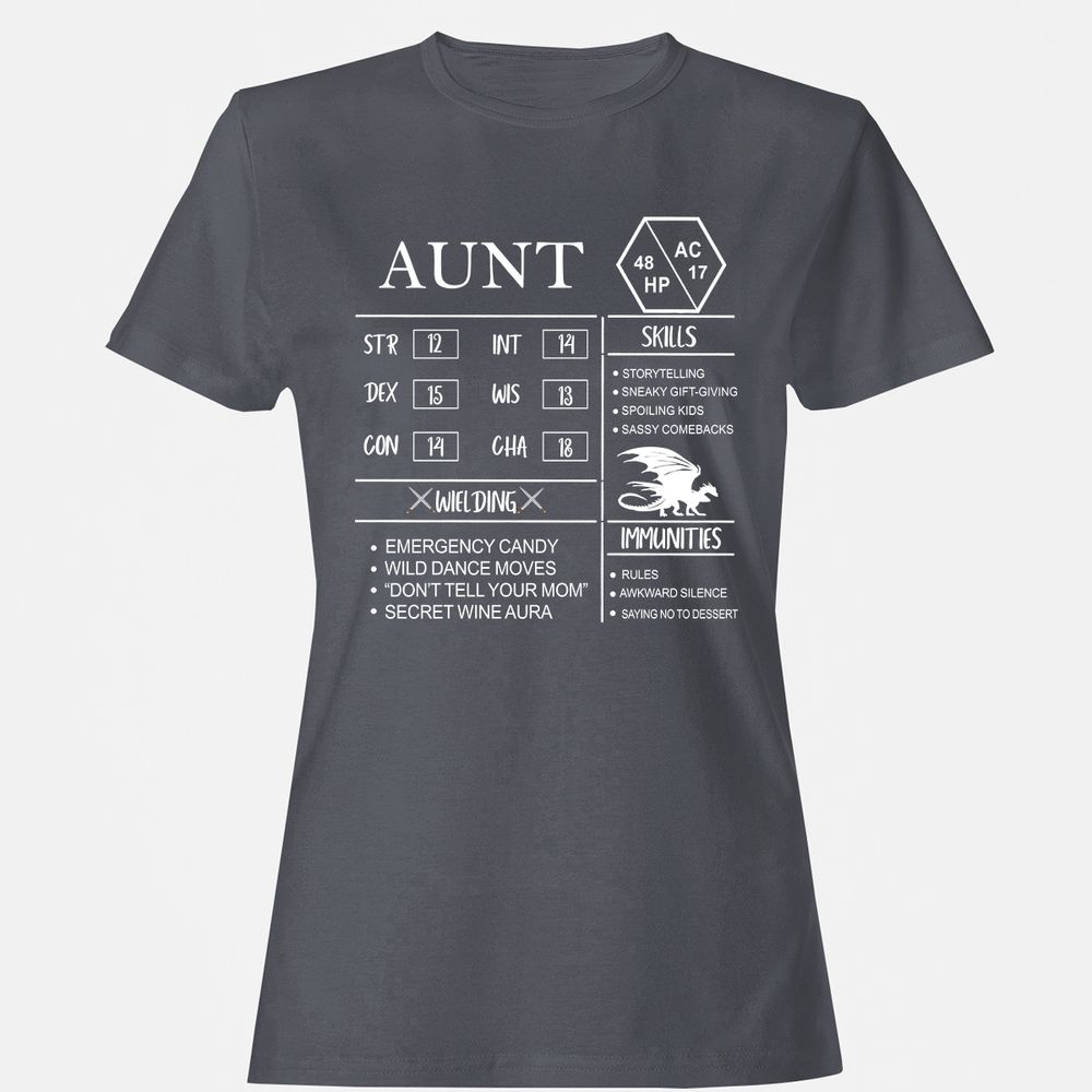 Aunt Stats Women's T-Shirt - Dark Heather - 5