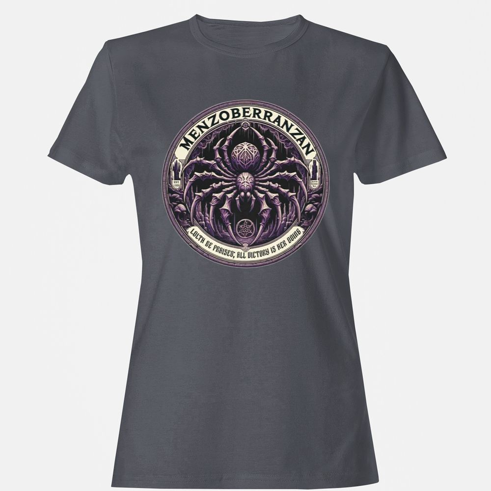 Menzoberranzan Lolth Be Praised Women's T-Shirt - Dark Heather - 5