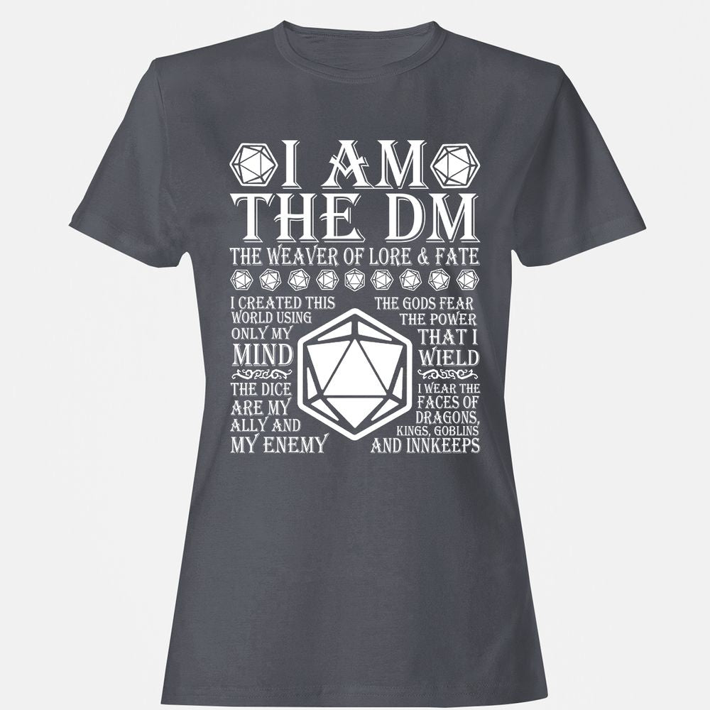 I Am The DM The Weaver Of Lore And Fate Women's T-Shirt - Dark Heather - 5