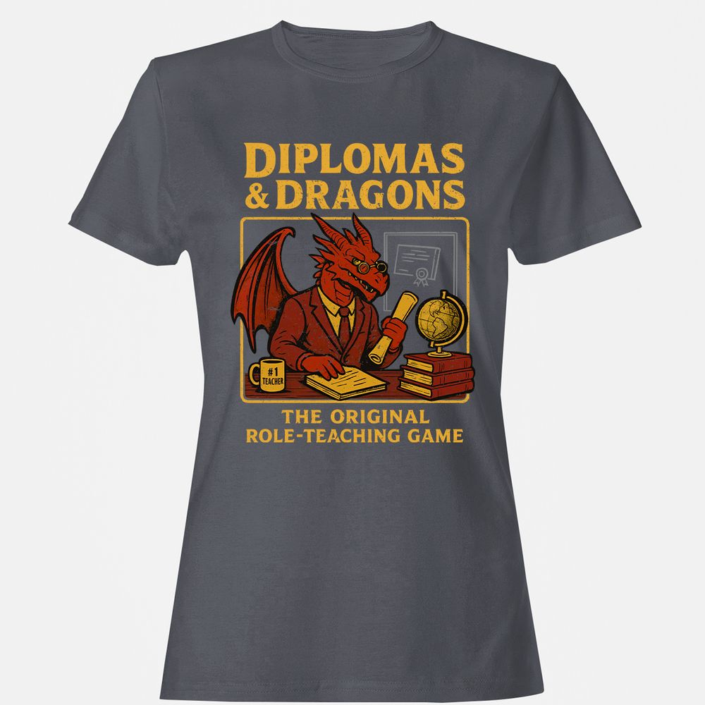 Diplomas & Dragons Women's T-Shirt - Dark Heather - 5