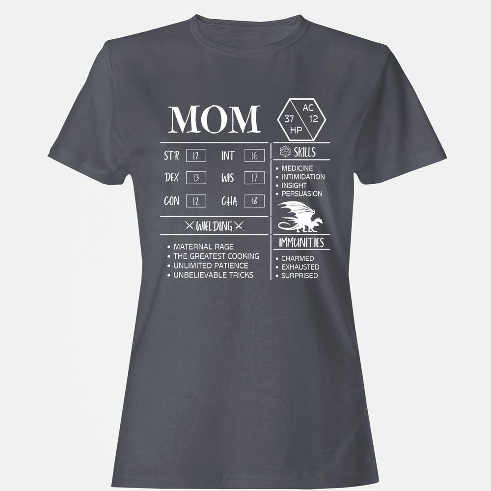 Mom Stats 2 Women's T-Shirt - Dark Heather - 5