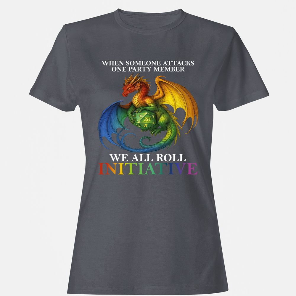 Dragon Roll For Initiative Women's T-Shirt - Dark Heather - 5