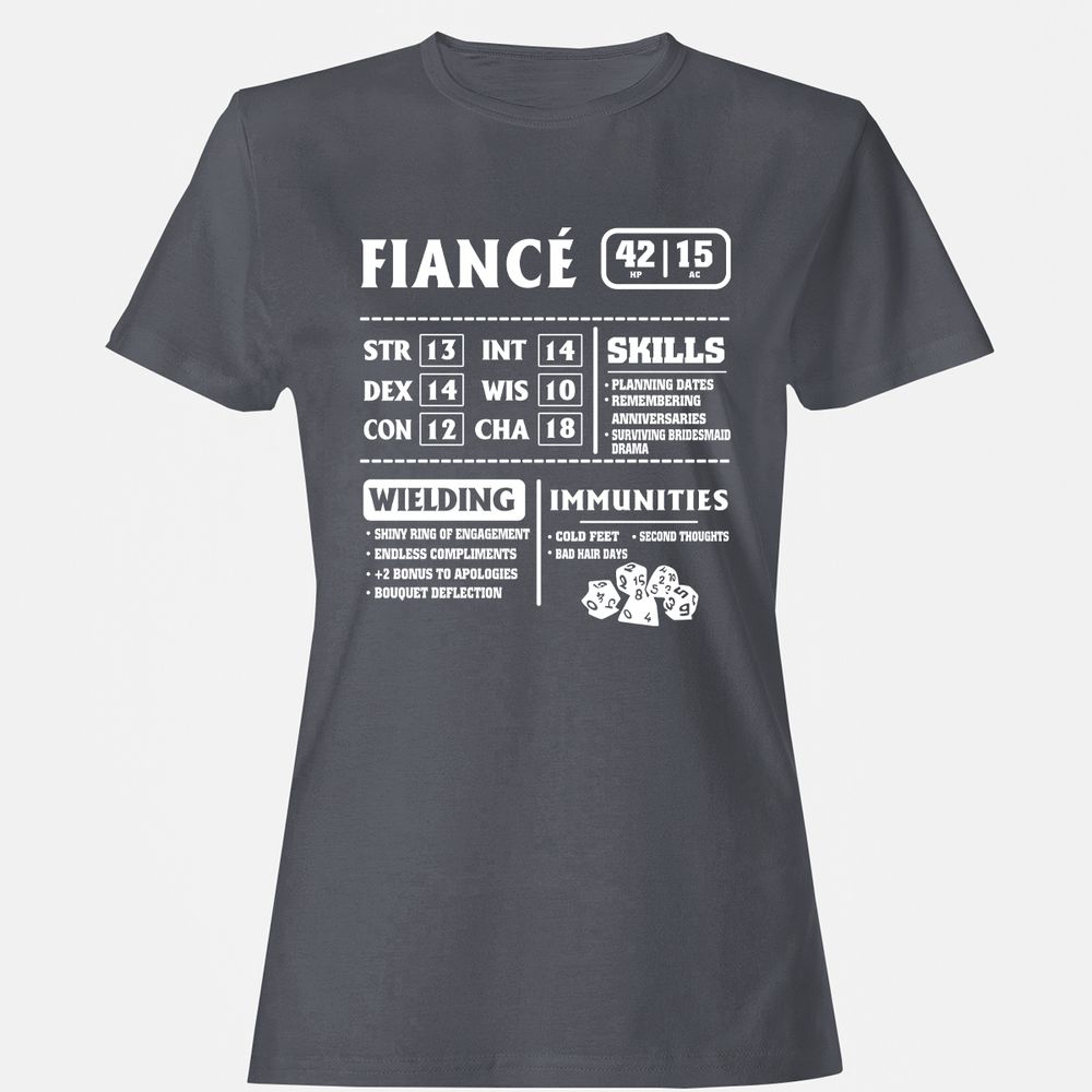 Fiance Stats Women's T-Shirt - Dark Heather - 5