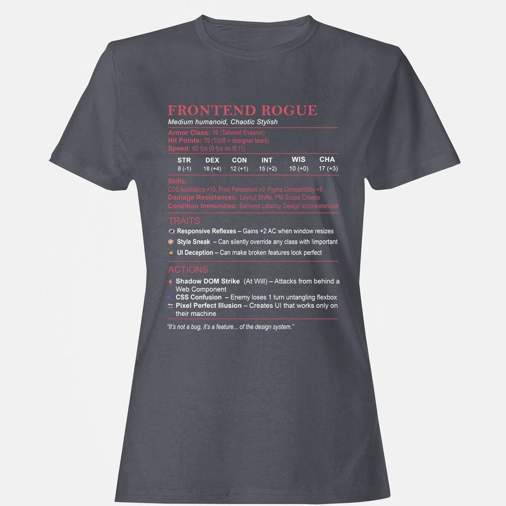 Frontend Rogue Women's T-Shirt - Dark Heather - 5