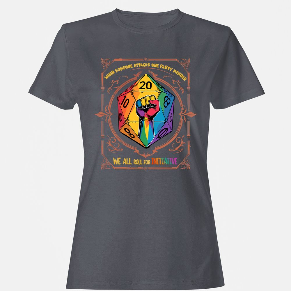 Roll For Initiative Women's T-Shirt - Dark Heather - 5