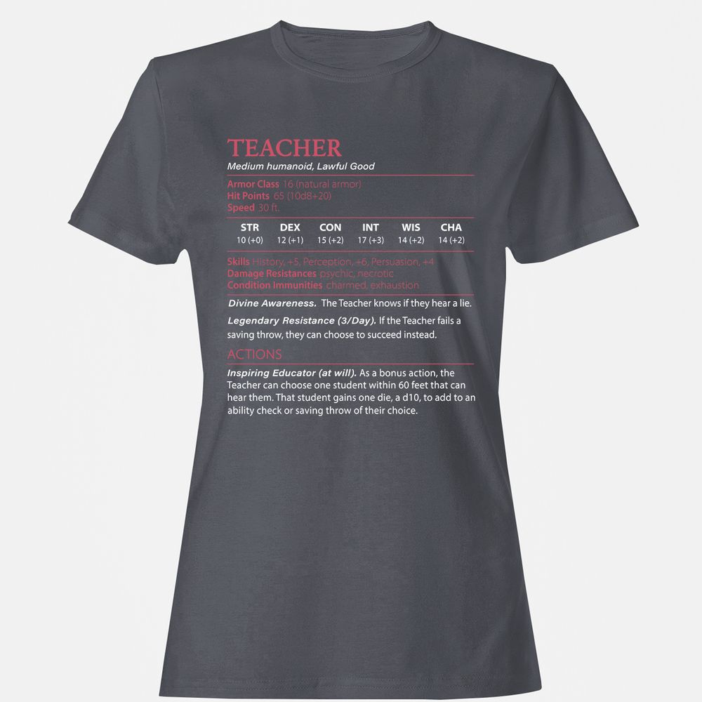 Teacher Women's T-Shirt - Dark Heather - 5
