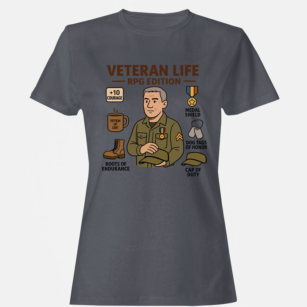 Veteran Life RPG Edition Women's T-Shirt - Dark Heather - 5