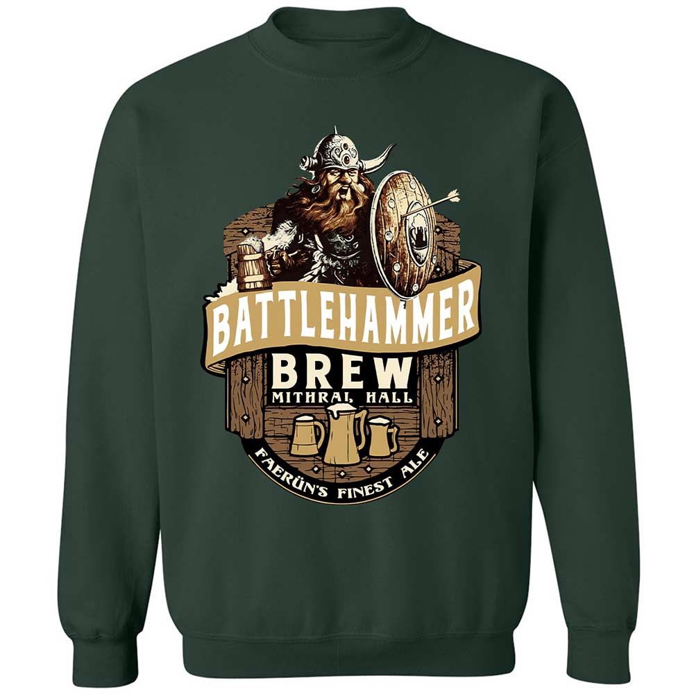 Battlehammer Brew Classic Unisex Sweatshirt - Forest Green - 5