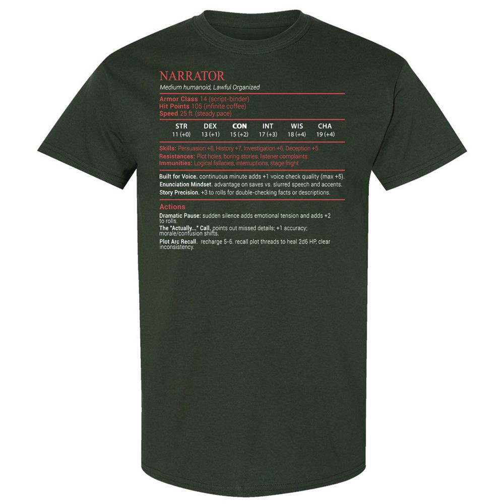 Narrator Stats Block - Forest Green - 5