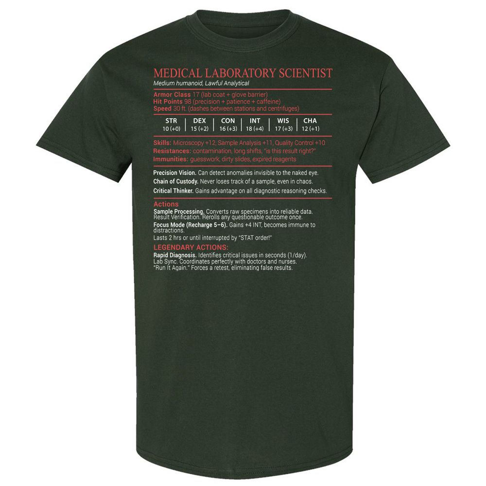 Medical Laboratory Scientist Stats Block - Forest Green - 5