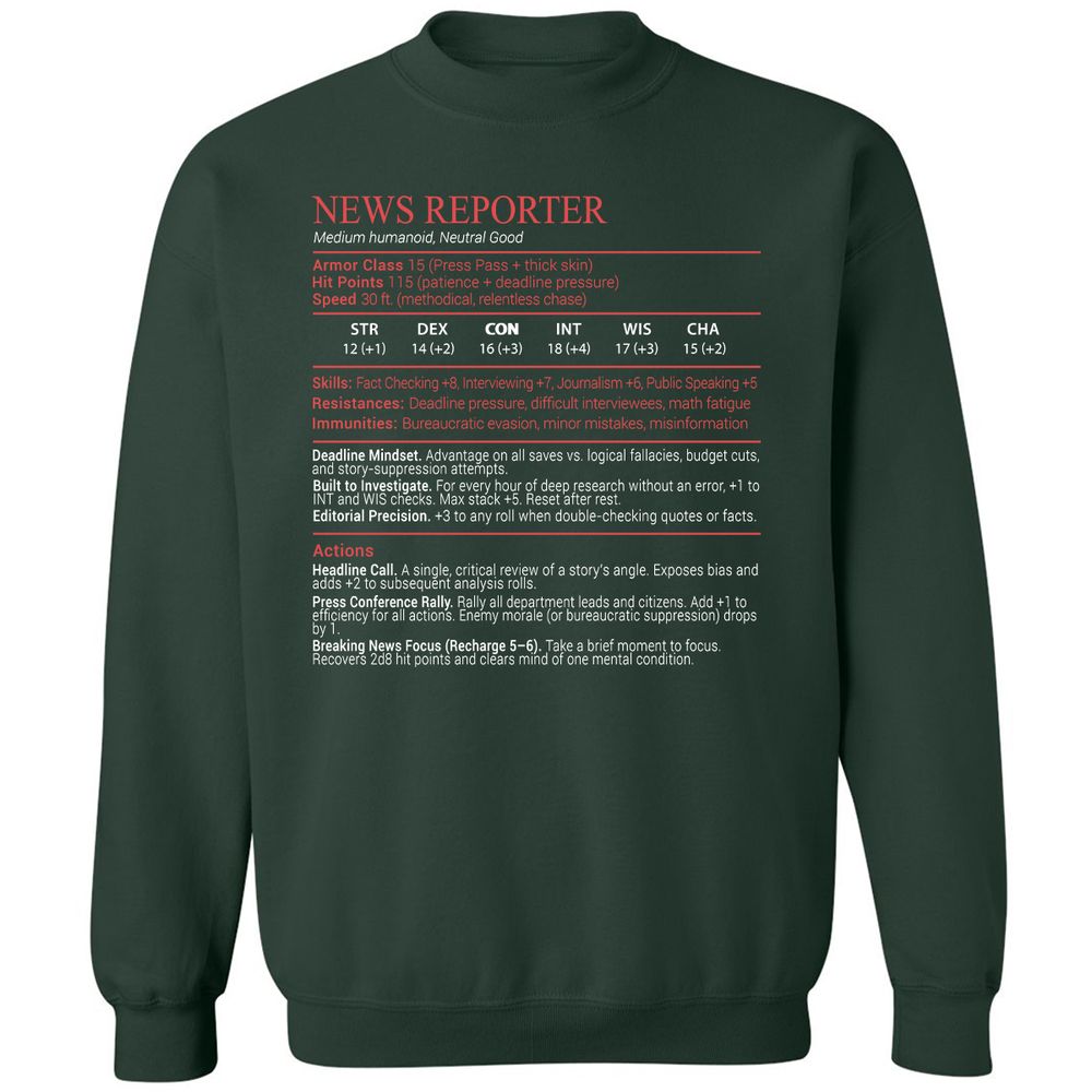 News Reporter Stats Block - Forest Green - 5