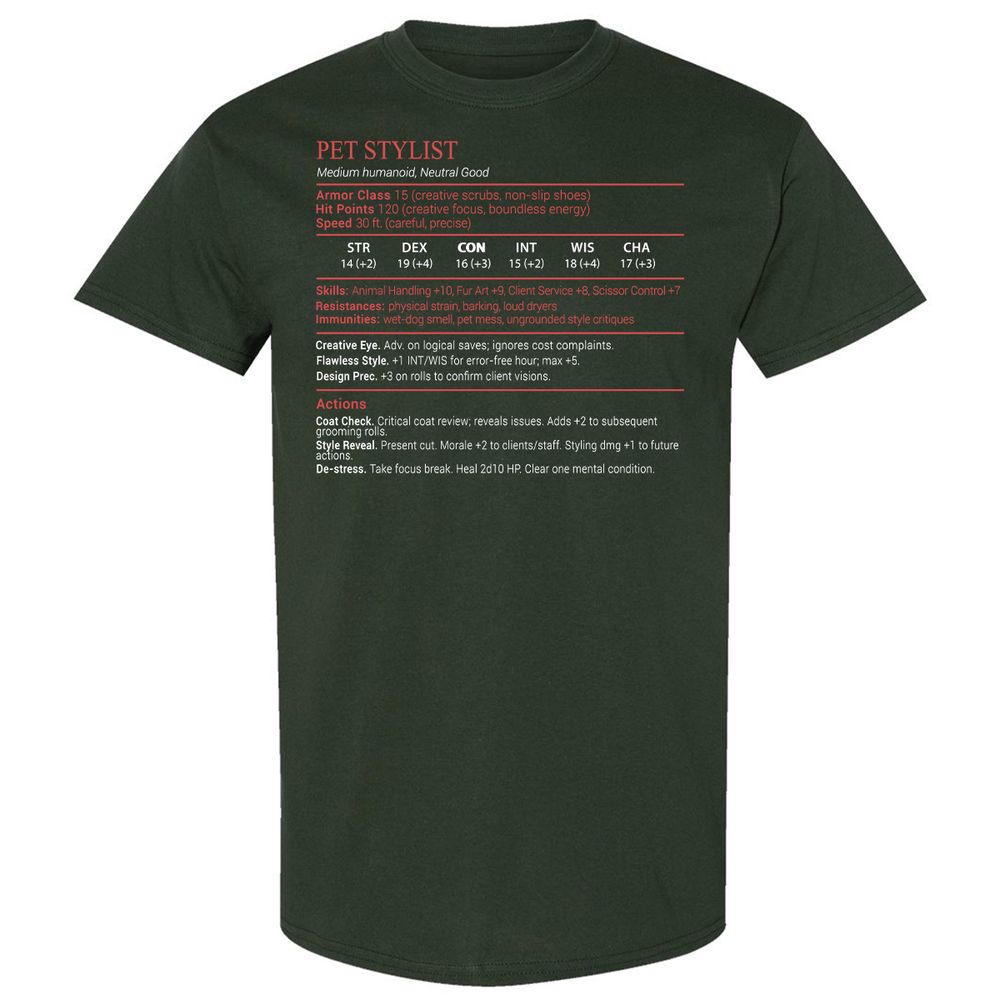 Pet Stylist Stats Block - Forest Green - 5