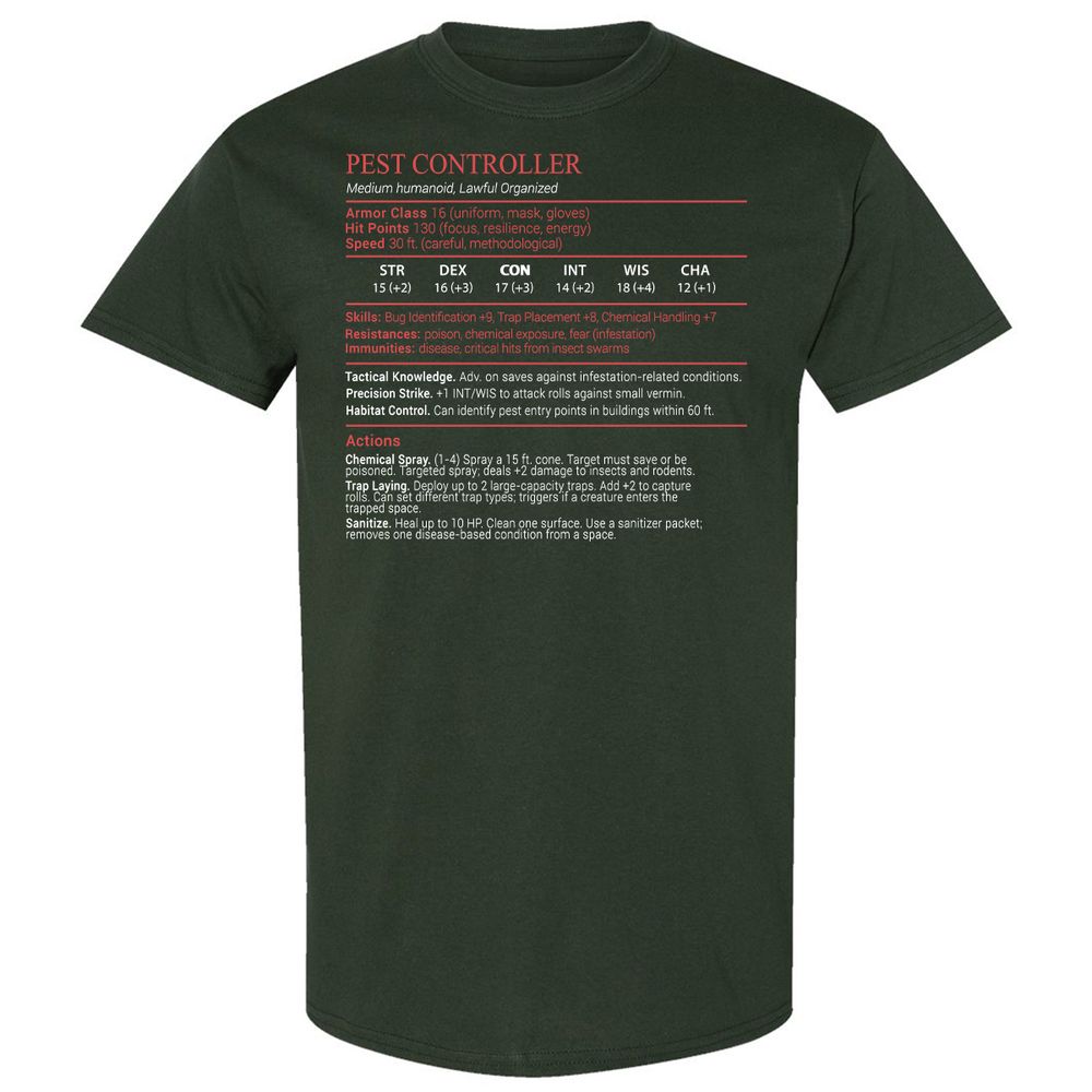 Pest Controller Stats Block - Forest Green - 5