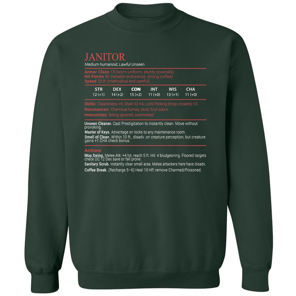 Janitor Stats Block - Forest Green - 5