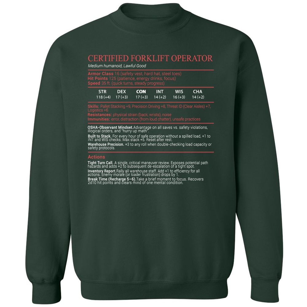 Certified Forklift Operator Stats Block - Forest Green - 5