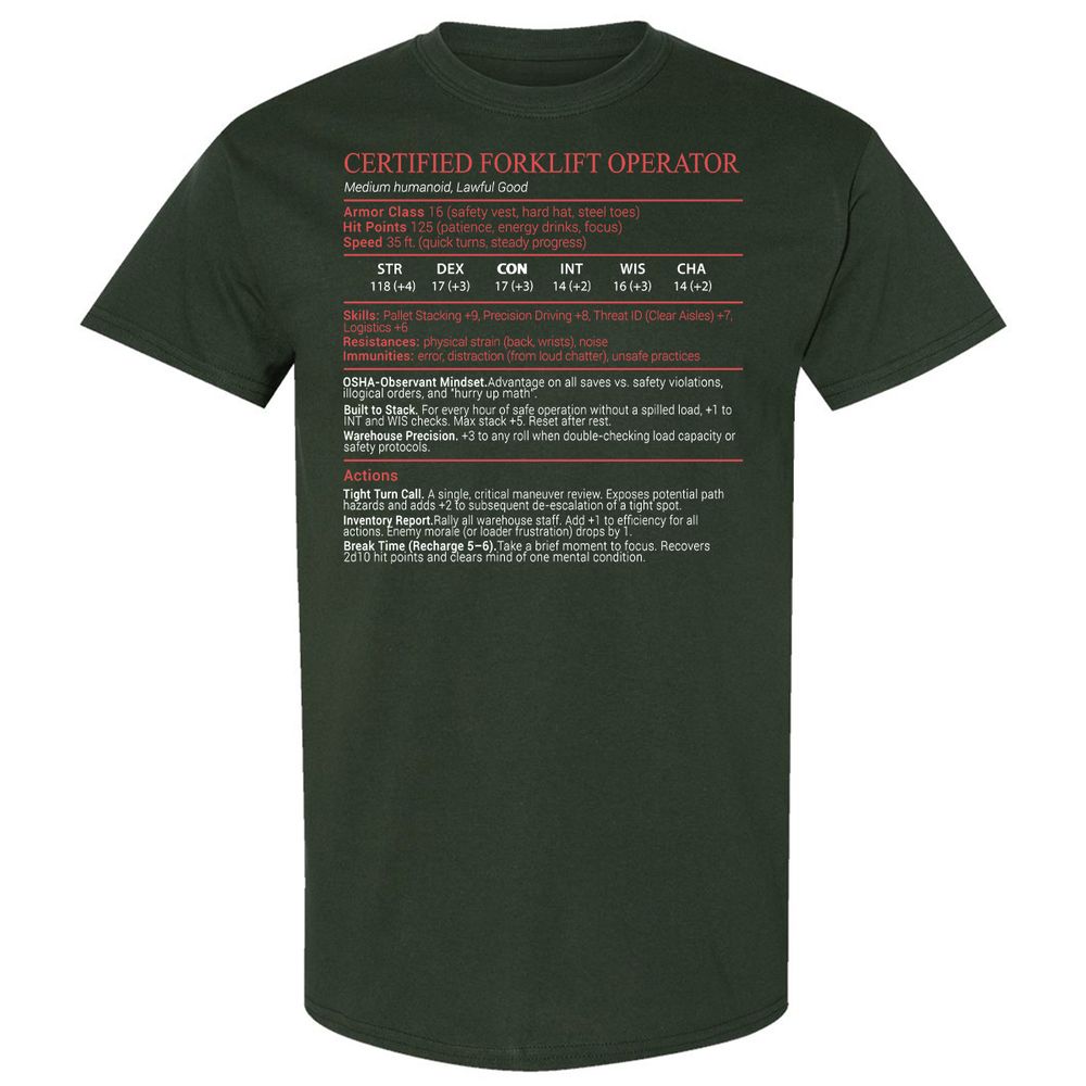 Certified Forklift Operator Stats Block - Forest Green - 5