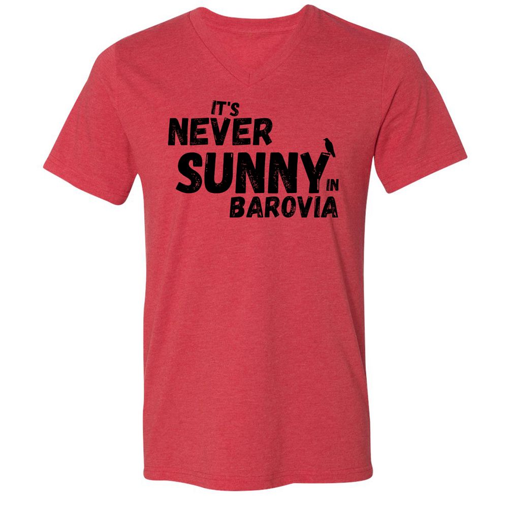 It's Never Sunny In Barovia Unisex V-Neck T-Shirt - Heather Red - 5