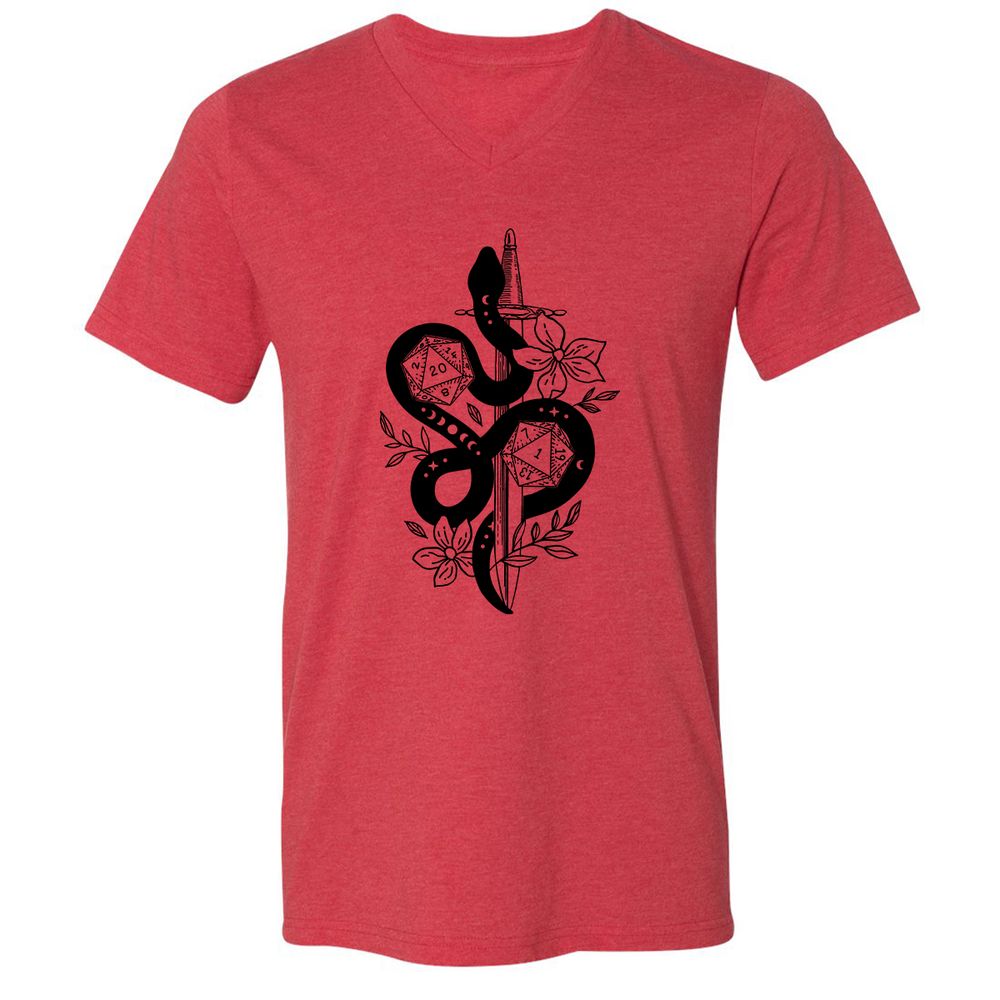 D20 Snake and Sword - Heather Red - 5